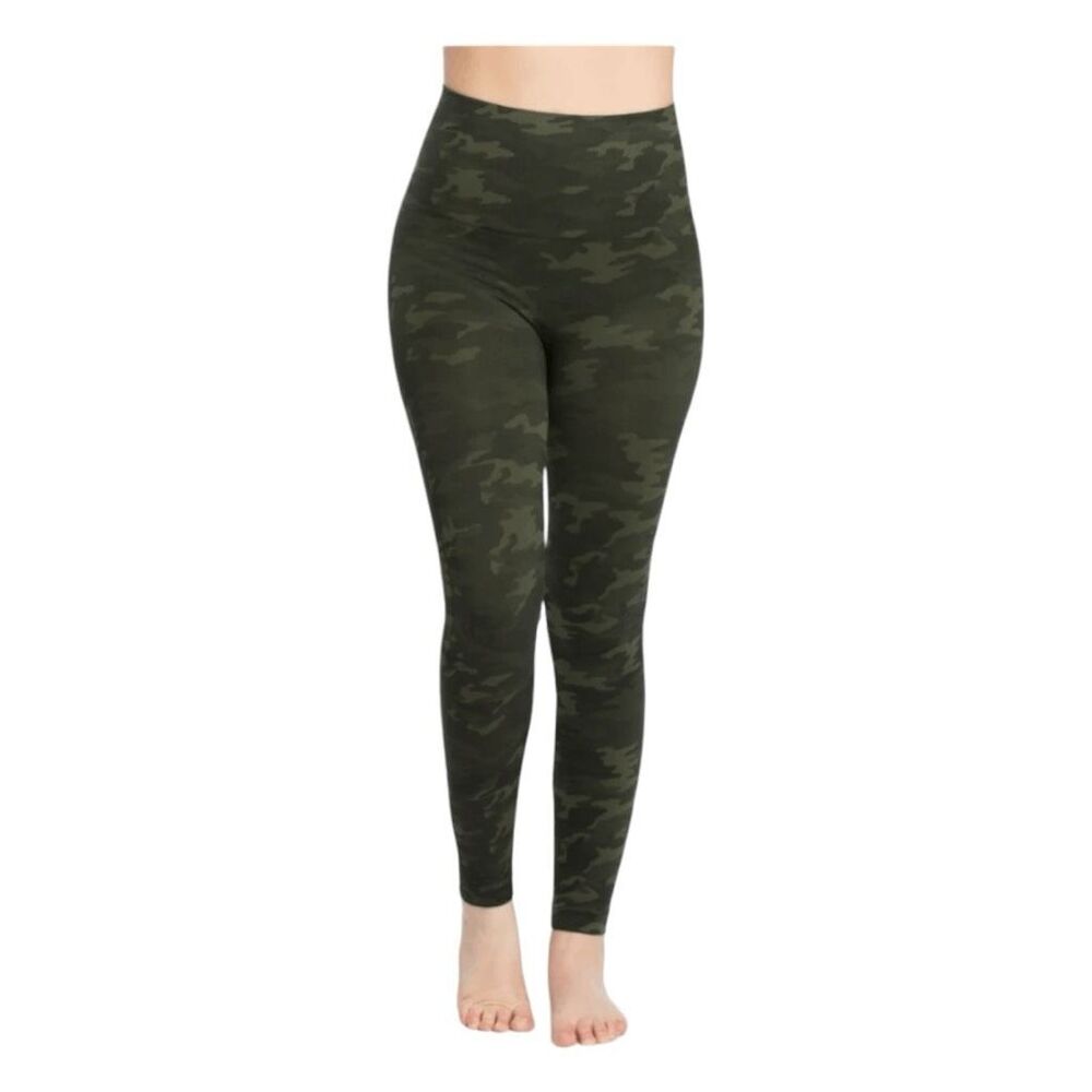 SPANX Olive Green Camo High-Waist Leggings